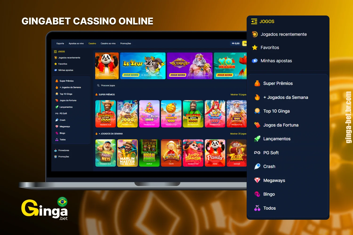 A seção de cassino online do Gingabet oferece uma ampla variedade de jogos para os jogadores brasileiros